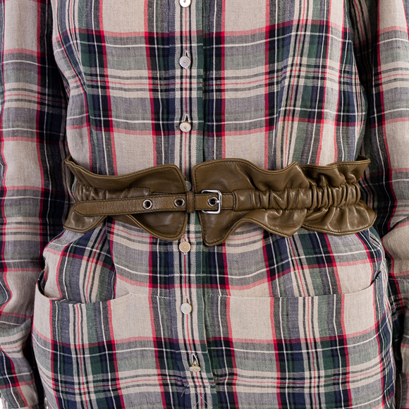 MIU MIU DARK OLIVE GREEN CLASSIC BELT | WOMENS - Picture 1 of 4